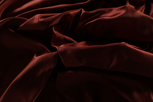 Burnt brown pure silk duchesse fabric | new tess