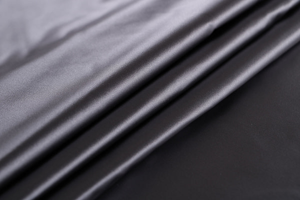 Steel gray pure silk duchesse fabric | new tess