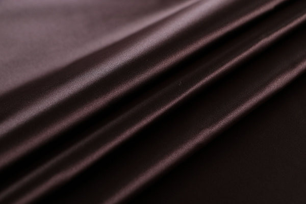 Chocolate brown pure silk duchesse fabric | new tess