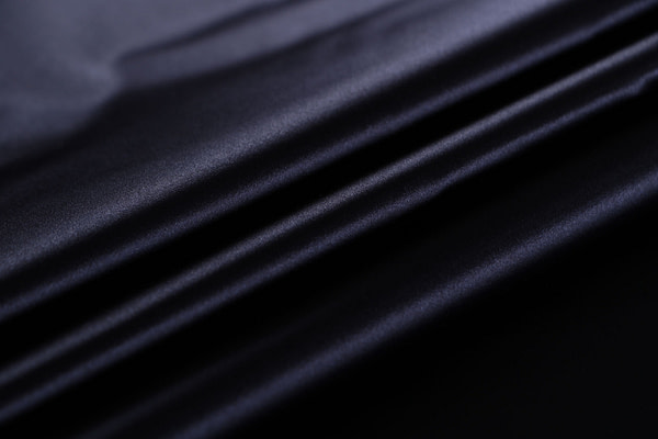 Navy blue pure silk duchesse fabric | new tess