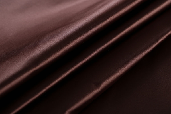 Chestnut brown pure silk duchesse fabric | new tess