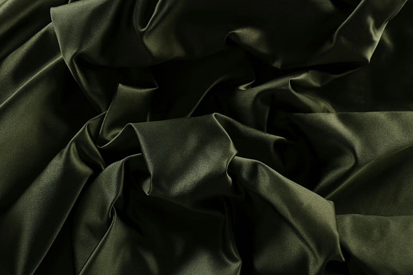 Olive Green Silk Duchesse Apparel Fabric