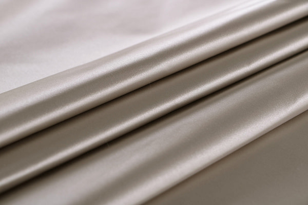 Stone gray pure silk duchesse fabric | new tess