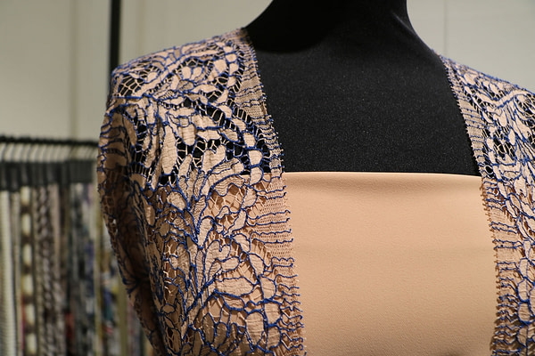 Beige Cotone, Poliestere Apparel Fabric