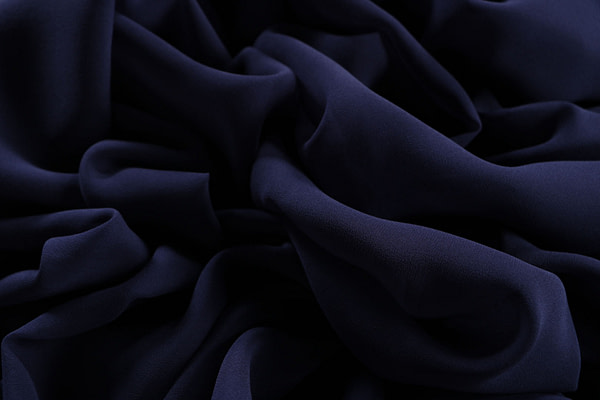 Marine blue georgette silk fabric | new tess