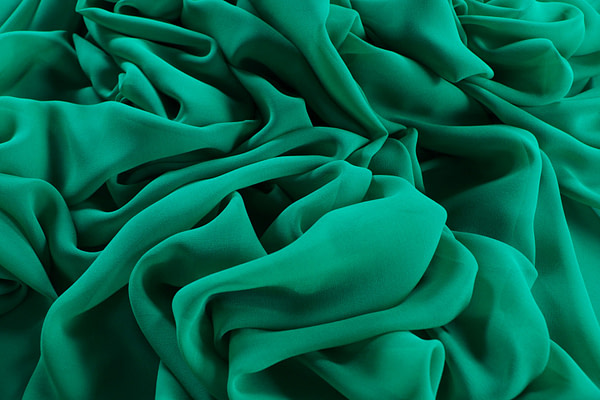 Bright green georgette silk fabric | new tess