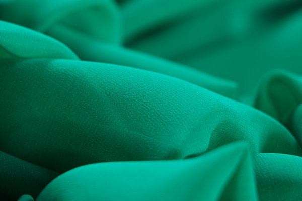 Bright green georgette silk fabric | new tess