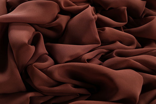 Walnut brown georgette silk fabric | new tess