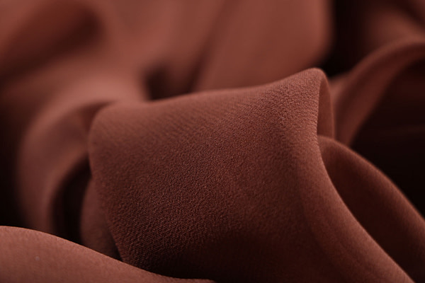 Walnut brown georgette silk fabric | new tess