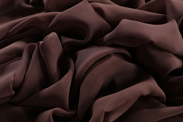 Dark brown georgette silk fabric | new tess