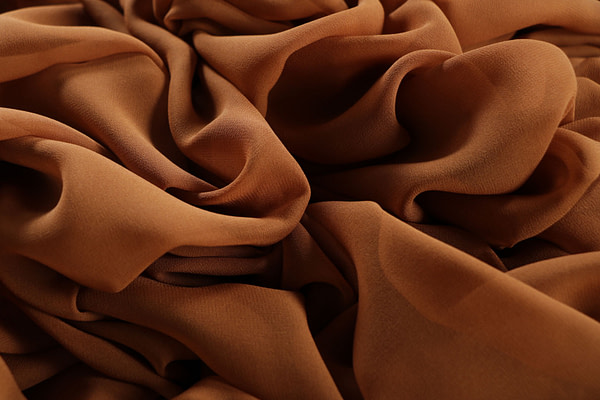 Caramel brown georgette silk fabric | new tess