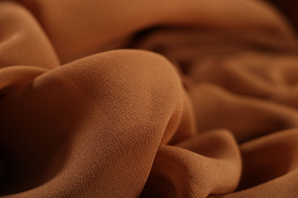 Caramel brown georgette silk fabric | new tess