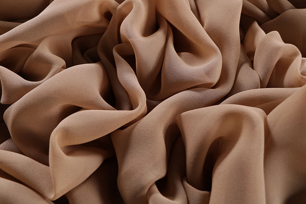 Honey brown georgette silk fabric | new tess