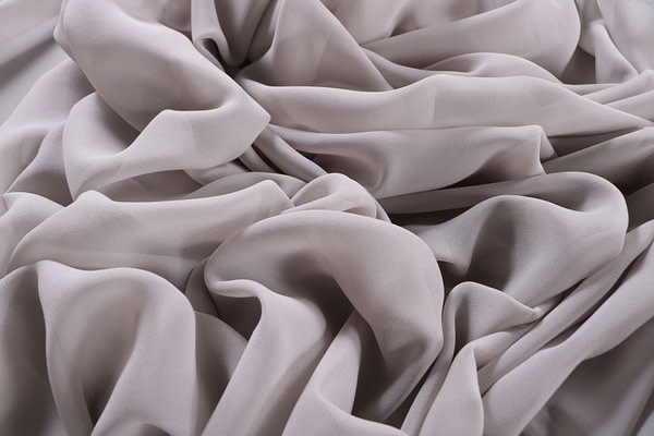 Steel silver georgette silk fabric | new tess