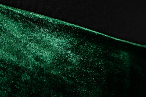 Green Silk and Viscose Velvet Fabric - 015