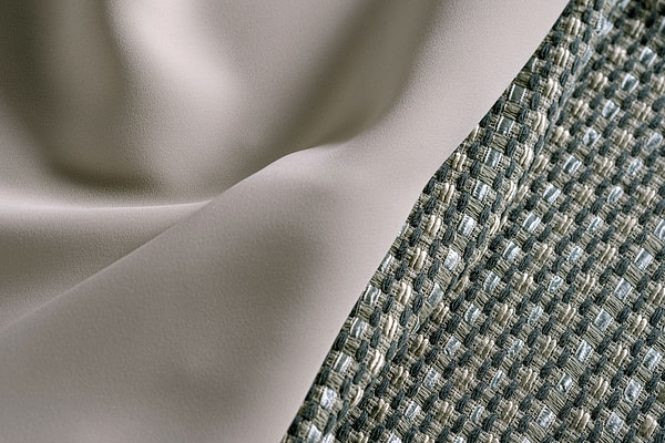 Grey boucle fabric and microfiber fabric | new tess