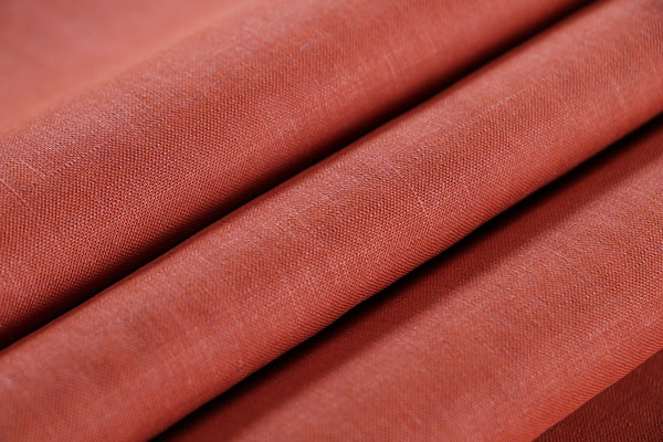 Brick brown linen blend fabric | new tess