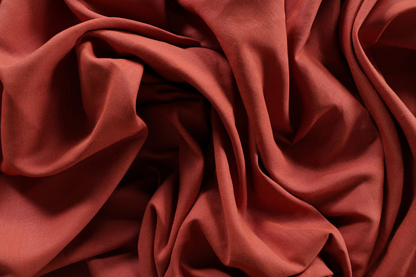 Brick brown linen blend fabric | new tess