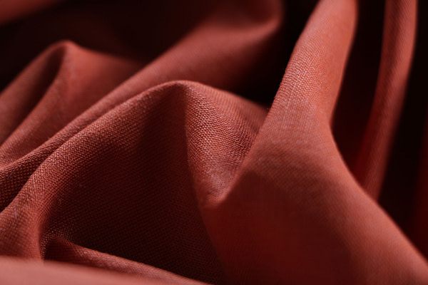 Brick brown linen blend fabric | new tess