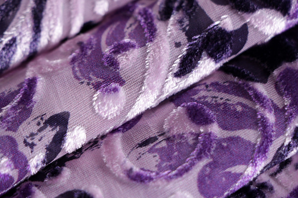 Flowers Print, Velvet Apparel Fabric ST000898