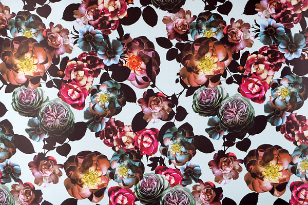 Tessuto Georgette Giardino Fiori ST000942 per Abbigliamento