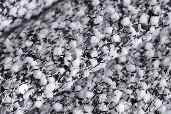 Tessuto Ricamo Fiocco e Paillettes TC001406 per Abbigliamento