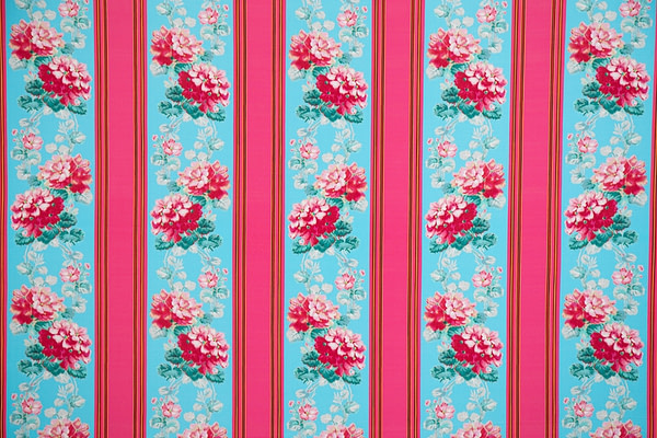 Flowers, Stripes Print Apparel Fabric ST000356