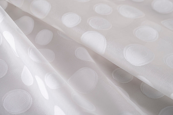 White spot silk jacquard organza fabric for bridal or formal wear