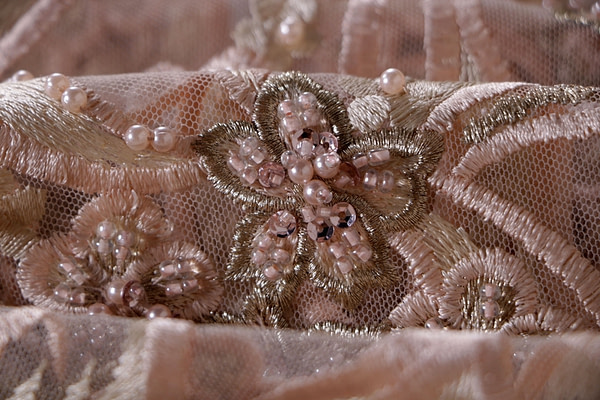 Tissu Couture Fleurs Dentelle et Broderie UN001242