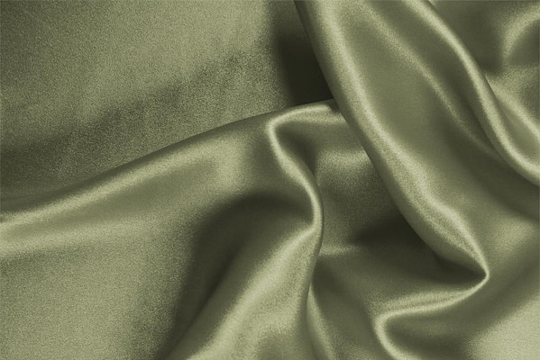 Olive Green Silk Crêpe Satin Apparel Fabric