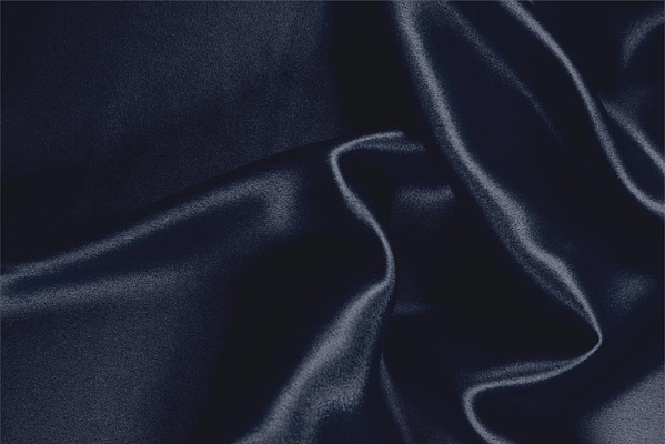 Tissu Couture Crêpe Satin Bleu nuit en Soie