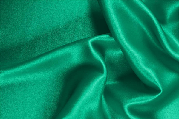 Tissu Couture Crêpe Satin Vert drapeau en Soie