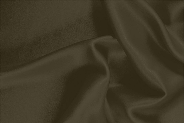 Tissu Couture Crêpe Satin Marron d'écorce en Soie