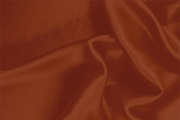 Brick Brown Silk Crêpe Satin Apparel Fabric