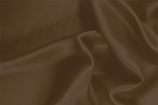 Cigar Brown Silk Crêpe Satin Apparel Fabric