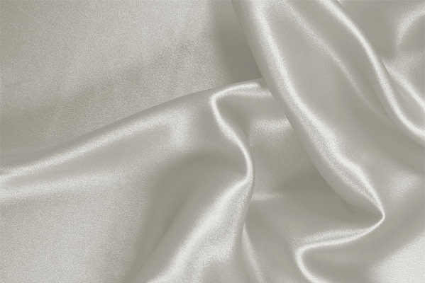 Steel Silver Silk Crêpe Satin Apparel Fabric