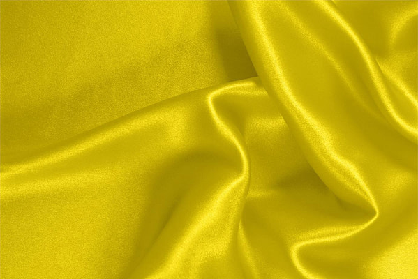 Lemon Yellow Silk, Stretch Silk Satin Stretch Apparel Fabric