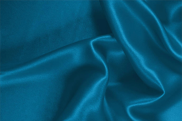 Tissu Couture Satin stretch Bleu cendré en Soie, Stretch