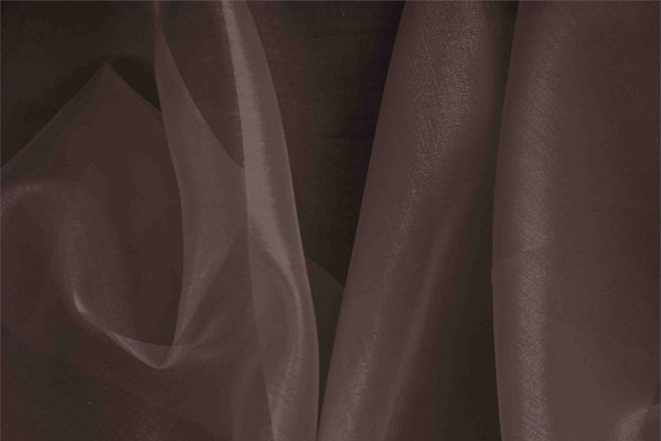 Coffee Brown Silk Organza Apparel Fabric