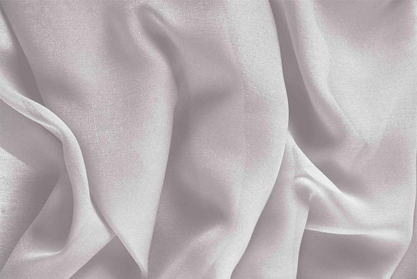 Tissu Couture Georgette Argent rosée en Soie