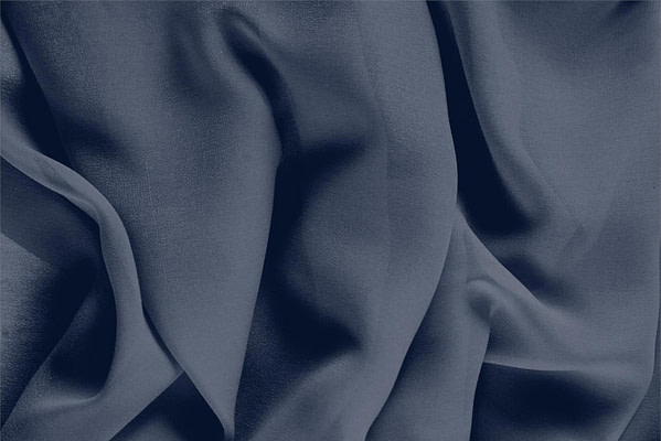 Tissu Couture Georgette Bleu nuit en Soie