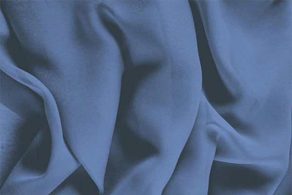 Thunder Blue Silk Georgette Apparel Fabric