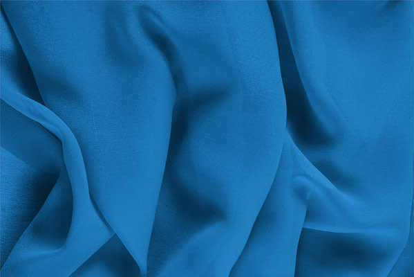 Tissu Couture Georgette Bleu portofino en Soie