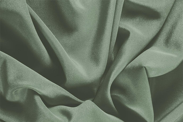 Tissu Couture Crêpe de Chine Vert armée en Soie
