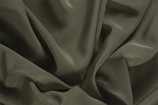 Army Green Silk Crêpe de Chine Apparel Fabric