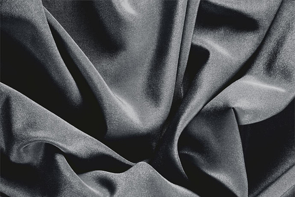 Anthracite Gray Silk Crêpe de Chine Apparel Fabric