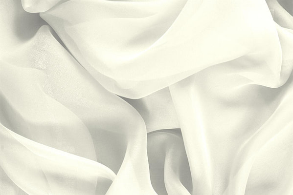 Tissu Couture Chiffon Blanc ivoire en Soie