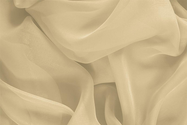 Almond Beige Silk Chiffon Apparel Fabric
