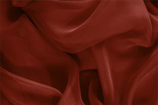 Tissu Couture Chiffon Rouge amarante en Soie