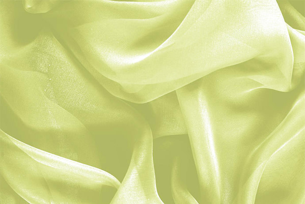 Tissu Couture Chiffon Vert citron en Soie